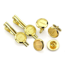 New Products Arts And Crafts Metal Tie clip Badge Pins Custom Logo In A Box Set